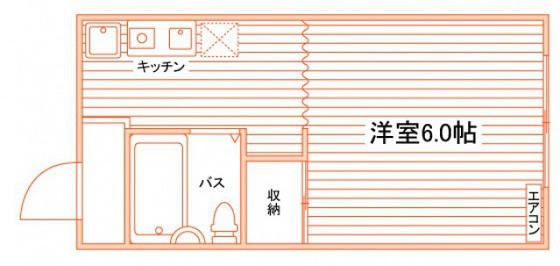 フェリーチェ富町(1K/1階)の間取り写真
