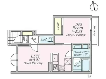 オルキデ蘆花公園(1LDK/1階)の間取り写真