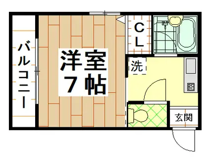 ジョイベル長瀬(1K/2階)の間取り写真