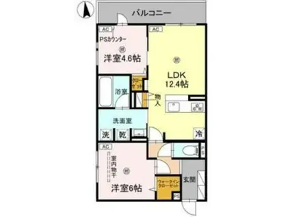 スペチアーレ東中本(2LDK/1階)の間取り写真