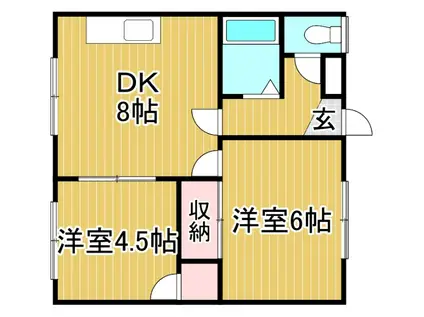 倉野マンションA棟(2DK/1階)の間取り写真