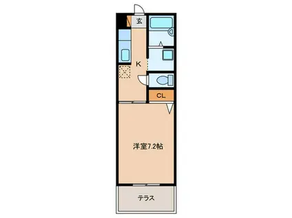 フェニックスO・T(1K/1階)の間取り写真