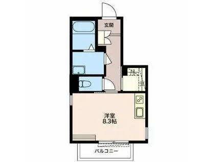 ロータス イナバ(ワンルーム/2階)の間取り写真