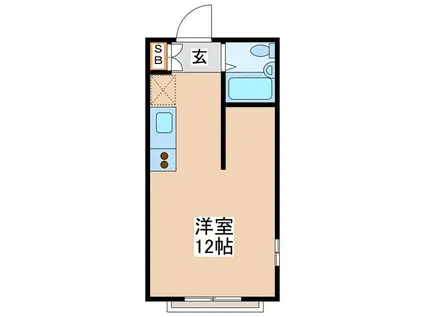 リバーウエスト(ワンルーム/1階)の間取り写真