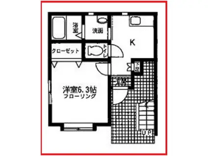 ベルユーハイム(1K/1階)の間取り写真