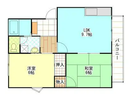 フレグランス溝口(2LDK/2階)の間取り写真