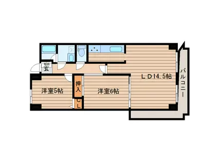 ガーデンプラザ泉中央(2LDK/4階)の間取り写真