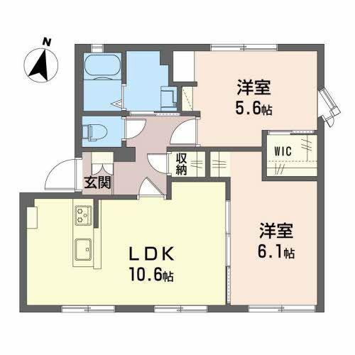 ハイツ宝和(2LDK/1階)の間取り写真