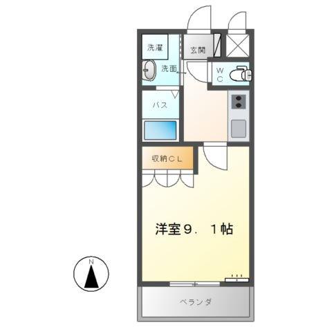 ステイゴールド(1K/1階)の間取り写真