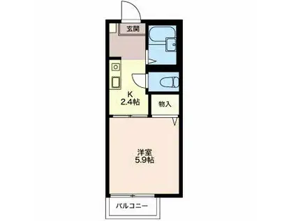 メイ・フラワー(1K/2階)の間取り写真