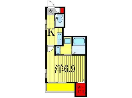 ヴランドール船橋駅前北口(1K/2階)の間取り写真