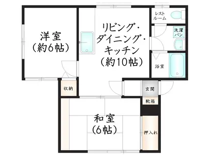 サンパティ宇美(2LDK/1階)の間取り写真