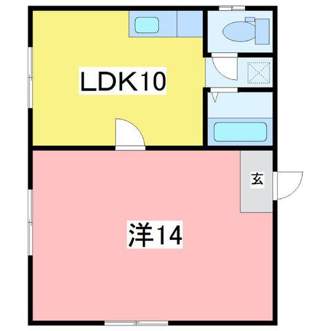 グロリアス(1LDK/3階)の間取り写真