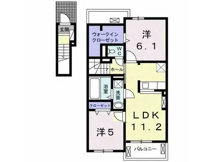 アメニティコート(2LDK/2階)の間取り写真