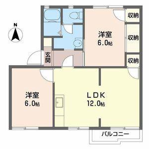ハイツ美津野(3DK/2階)の間取り写真