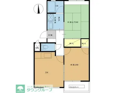 αNEXT高崎第10(2DK/2階)の間取り写真
