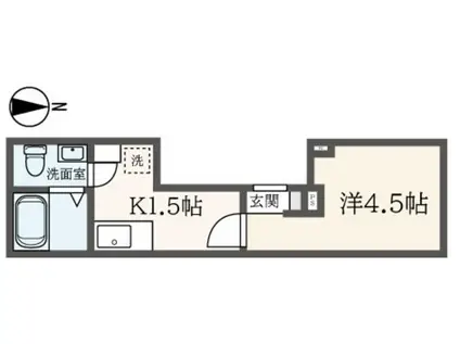 W門前仲町ステーション1(1K/3階)の間取り写真
