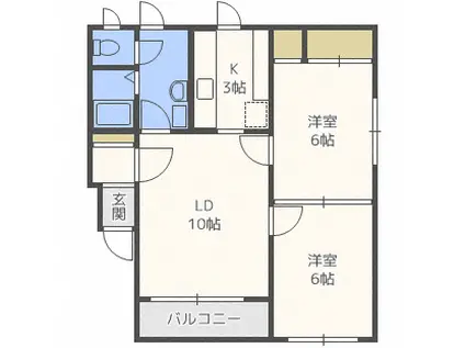 ブラボー1715(2LDK/2階)の間取り写真