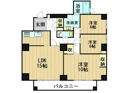 リアライズ山王(3LDK/8階)の間取り写真