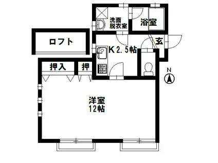 信開セルーラ工大前(1K/2階)の間取り写真