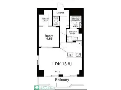 BELLEVIAGE NAKAYAMA(1LDK/4階)の間取り写真