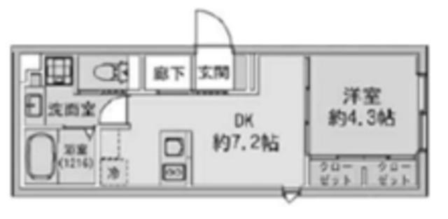 FABRIC蒲田ウエスト RESIDENCE(1DK/2階)の間取り写真