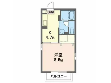 グランシード八桜(1K/1階)の間取り写真