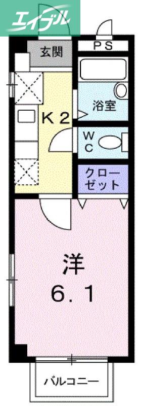 エクセレントA(1K/1階)の間取り写真