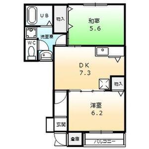 ボーシャルダンB(2DK/1階)の間取り写真