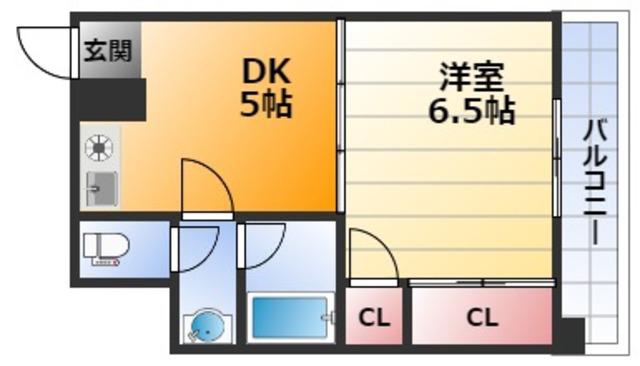 グロリアス北大阪(1DK/7階)の間取り写真