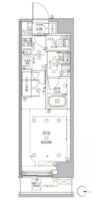 クレイシア新宿中落合(1K/3階)の間取り写真