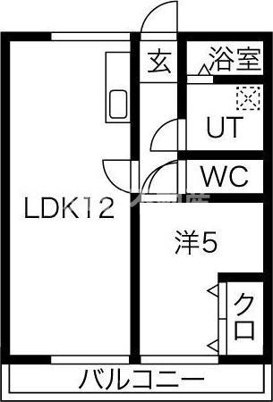 ラティーナ岐阜(1LDK/3階)の間取り写真
