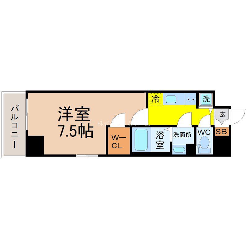 エスリード泉プライム(1K/7階)の間取り写真