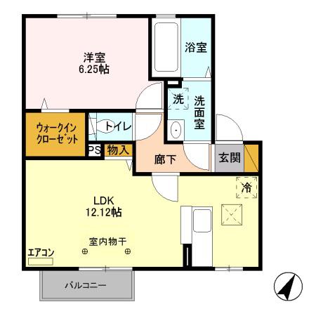 メール・ド・ルミエールB(1LDK/1階)の間取り写真