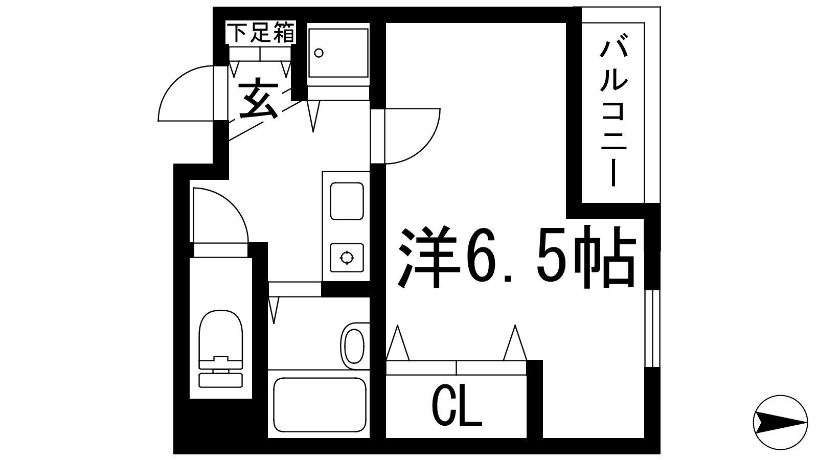 ライブリー宝塚(1K/5階)の間取り写真