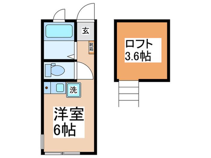 ラルシェ(ワンルーム/2階)の間取り写真