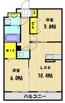レフィナード(2LDK/1階)の間取り写真