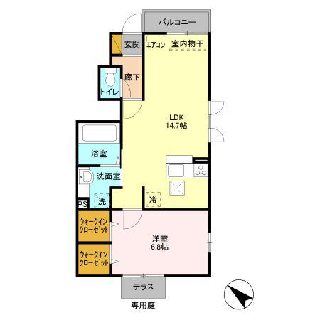 SOLEILGARDEN(1LDK/1階)の間取り写真