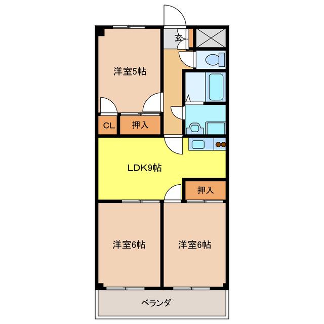 Tステージミカーレ(3LDK/3階)の間取り写真