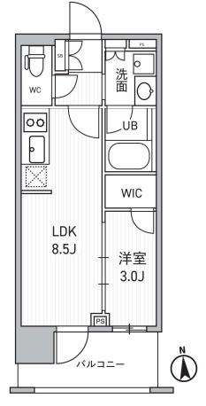 SEASON FLATS新御徒町イースト(1LDK/9階)の間取り写真