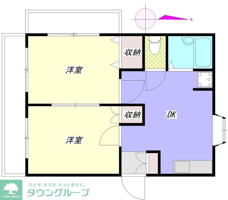 幸レジデンス(2DK/2階)の間取り写真