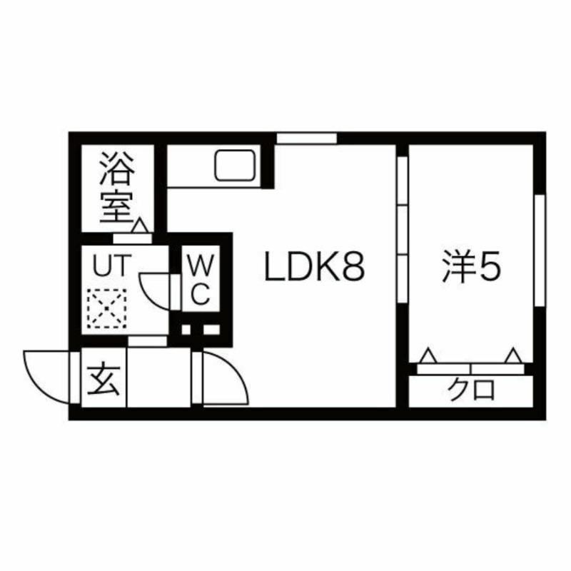 クリスタルN9(1LDK/2階)の間取り写真