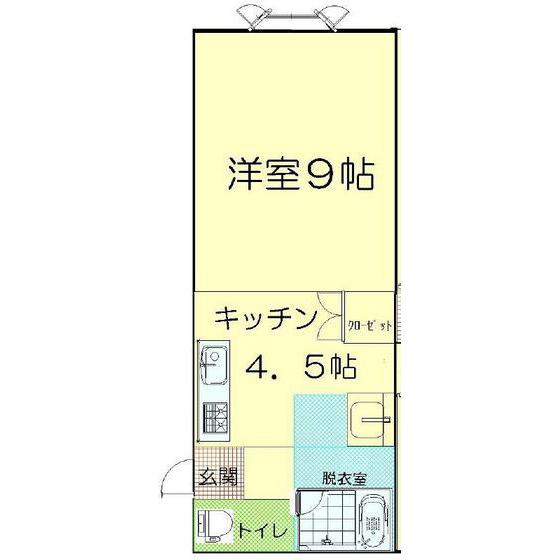 女満別ハイツ(1DK/2階)の間取り写真