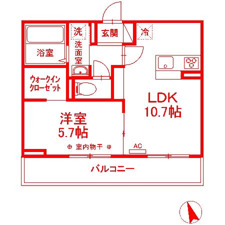ウェルデンス戸塚 A(1LDK/3階)の間取り写真