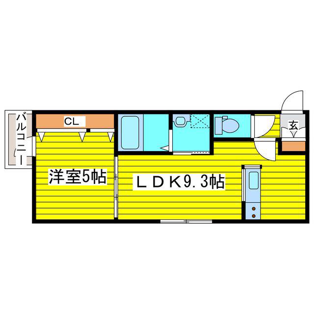 GARBO(1LDK/1階)の間取り写真