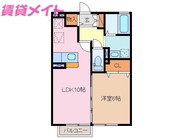 セピアコート(1LDK/2階)の間取り写真