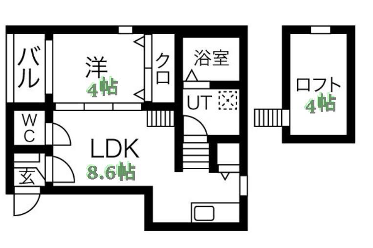 オーベルテューレ名城公園(1LDK/2階)の間取り写真