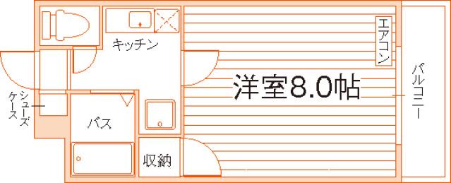 ネクスト津高(1K/2階)の間取り写真