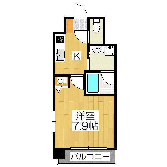 ベラジオ京都西院ウエストシティII(1K/2階)の間取り写真