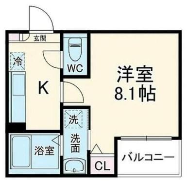 JACK SHINSHIRAOKAI(1K/2階)の間取り写真